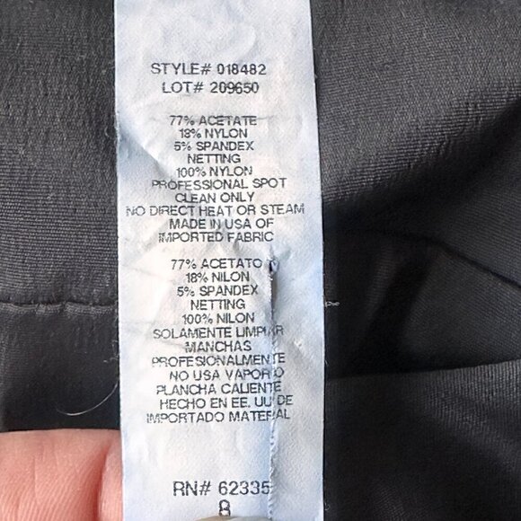 EUC - Betsy & Adam By Linda Bernell Black Ruched Evening Cocktail Dress - Size 8 - Picture 14 of 14